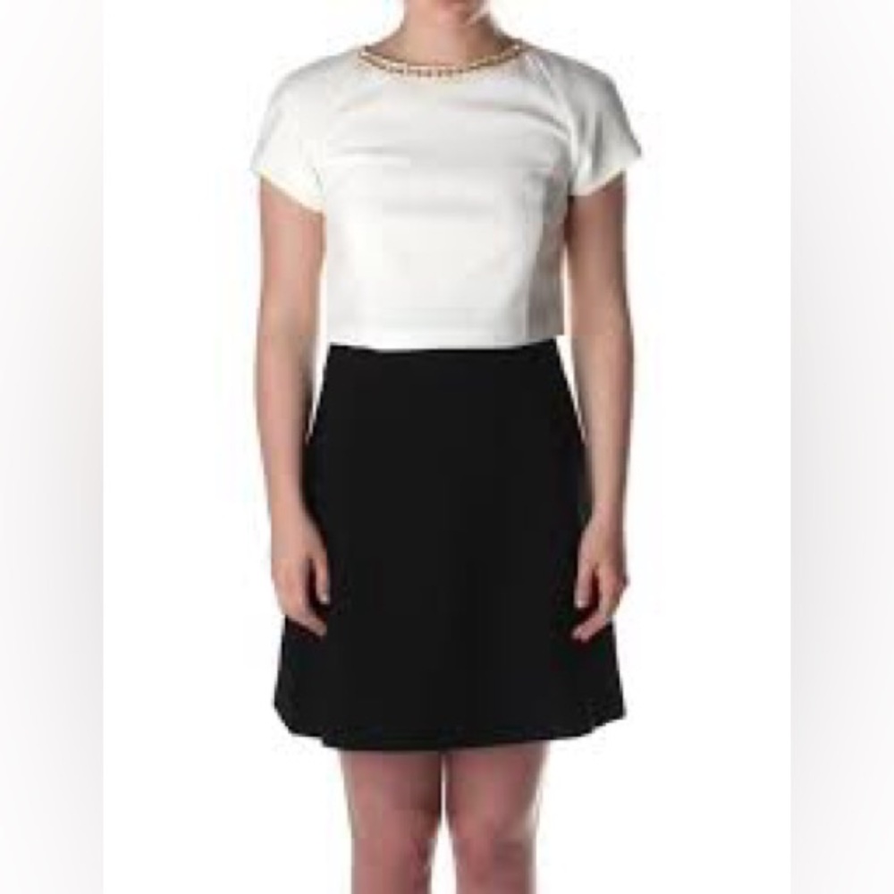 Ted Baker Ailia Black White Contrast Double Layer Dress  Black White Size 2